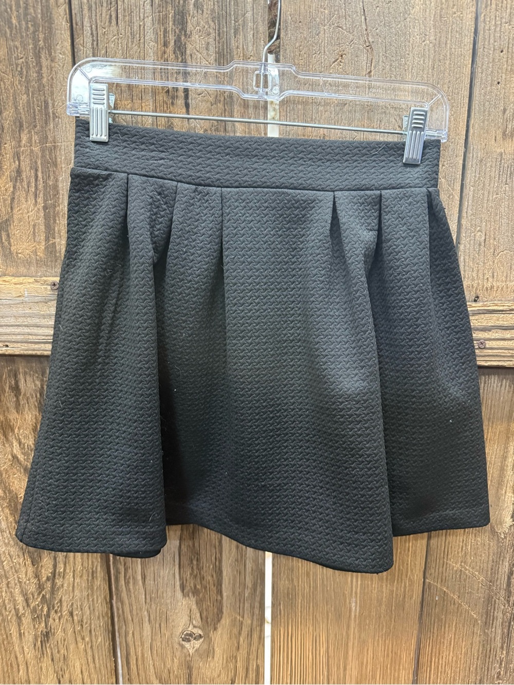 Candie's Black Textured A-Line Skirt